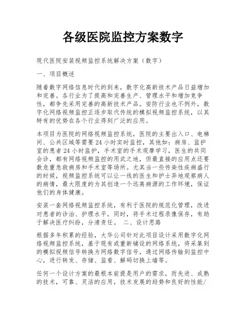 各级医院监控方案数字