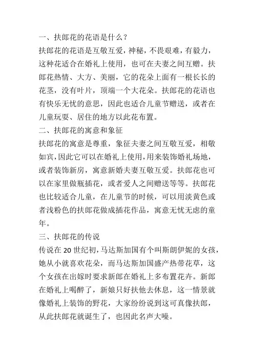 扶郎花的花语及其寓意介绍