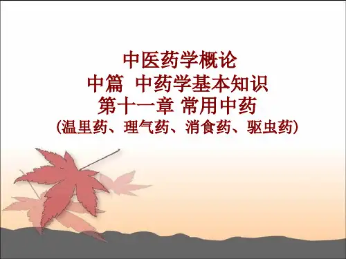 常用中药(温里药、理气药、消食药、驱虫药)