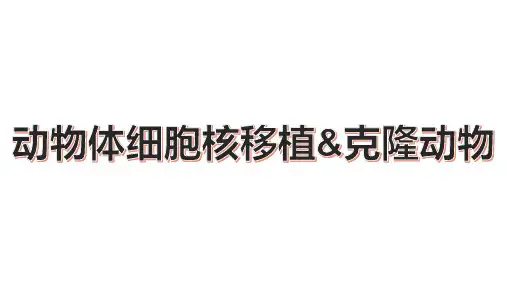 动物细胞培养和核移植技术
