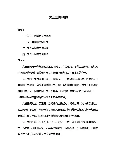 文丘里阀结构