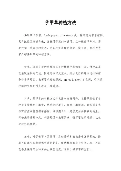 佛甲草种植方法