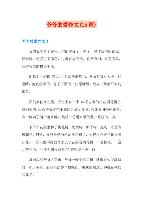 爷爷的爱作文(15篇)
