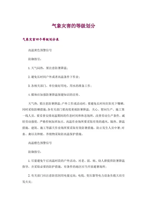 生活知识_气象灾害的等级划分