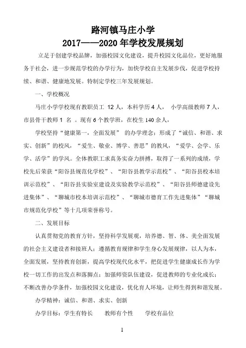 2017学校三年发展规划