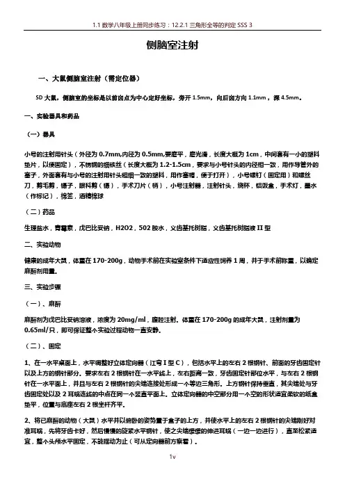 侧脑室注射