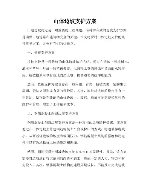 山体边坡支护方案