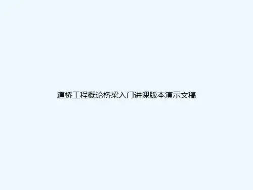 道桥工程概论桥梁入门讲课版本演示文稿