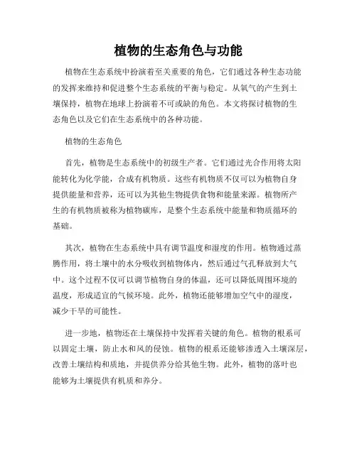 植物的生态角色与功能
