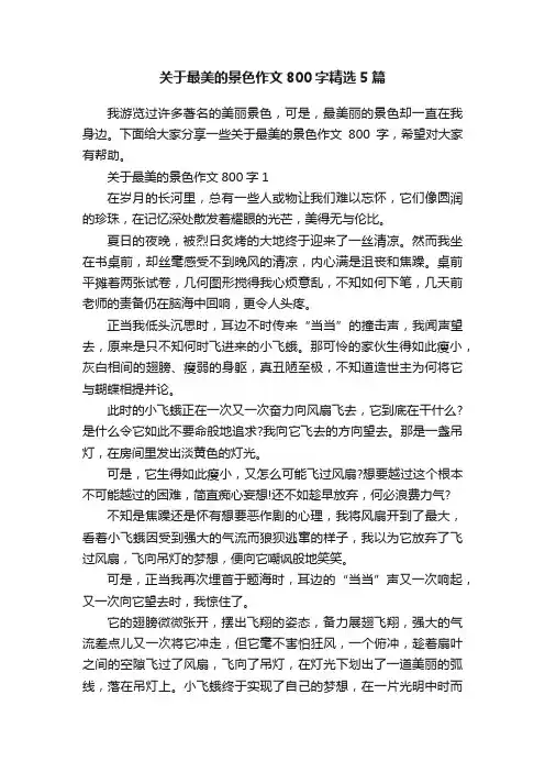 关于最美的景色作文800字精选5篇