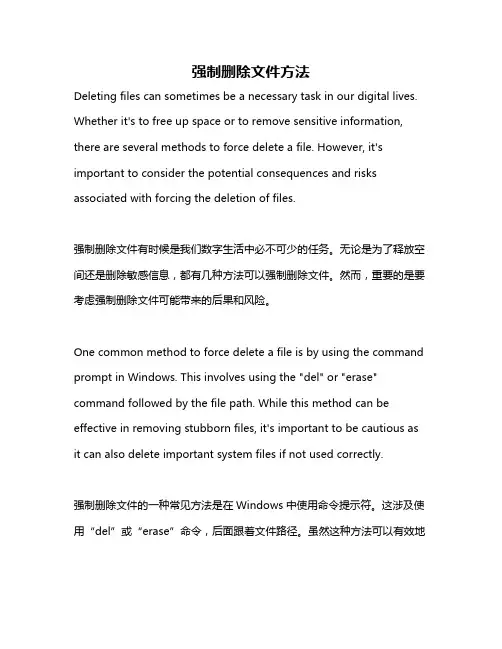 强制删除文件方法