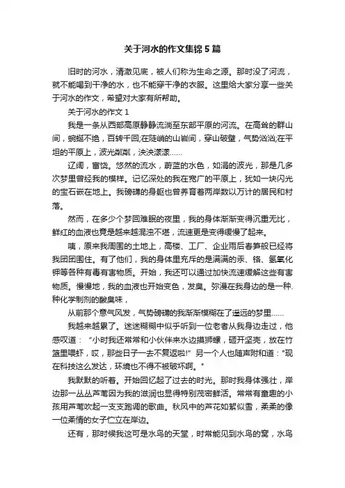 关于河水的作文集锦5篇