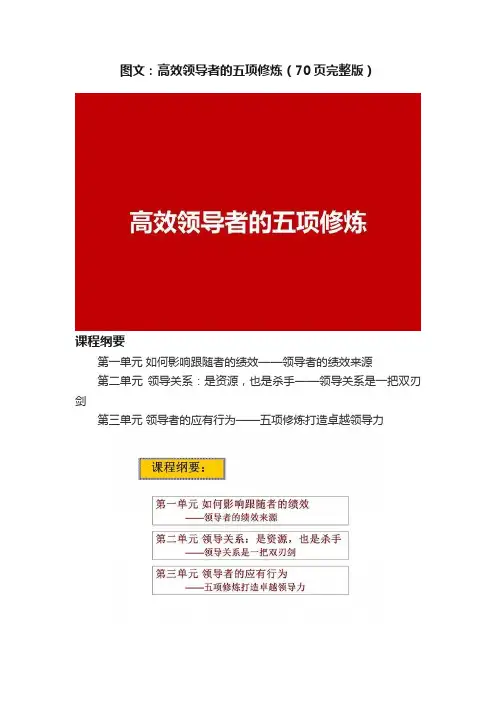 图文：高效领导者的五项修炼（70页完整版）