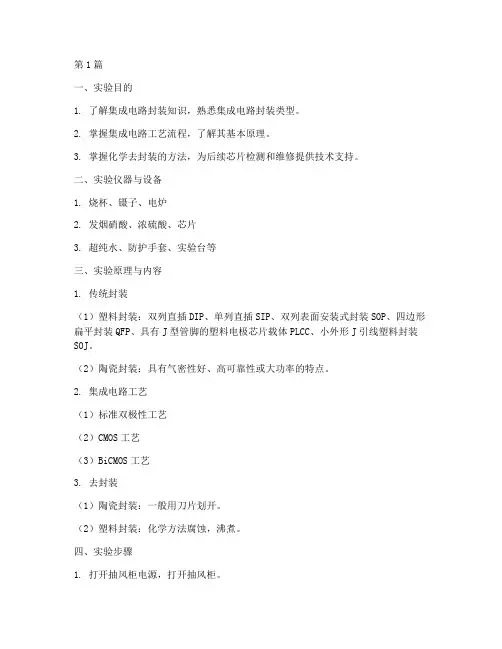 关于芯片的实验报告(3篇)