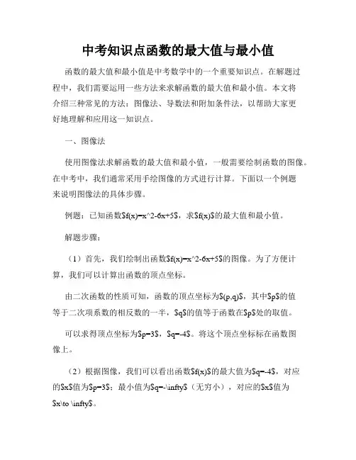 中考知识点函数的最大值与最小值