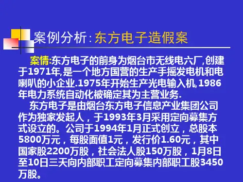 东方电子造假案.ppt