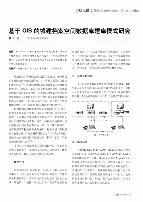 基于GIS的城建档案空间数据库建库模式研究