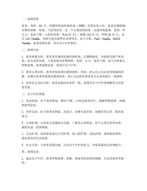 安宁疗护病例总结范文