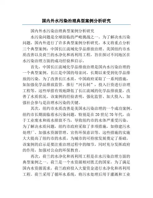 国内外水污染治理典型案例分析研究