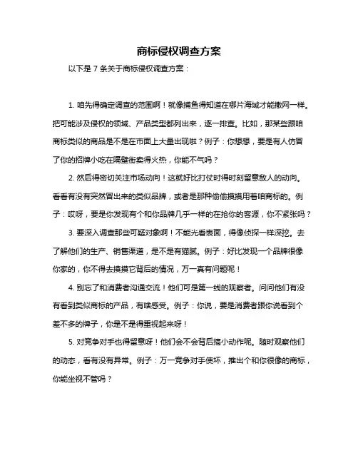 商标侵权调查方案