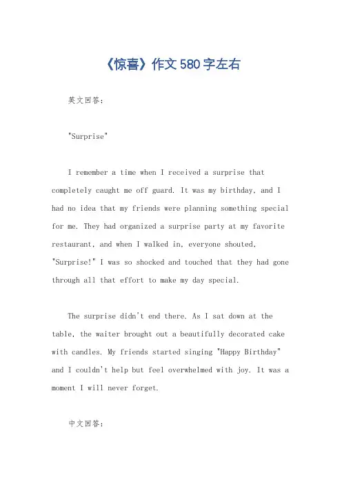 《惊喜》作文580字左右