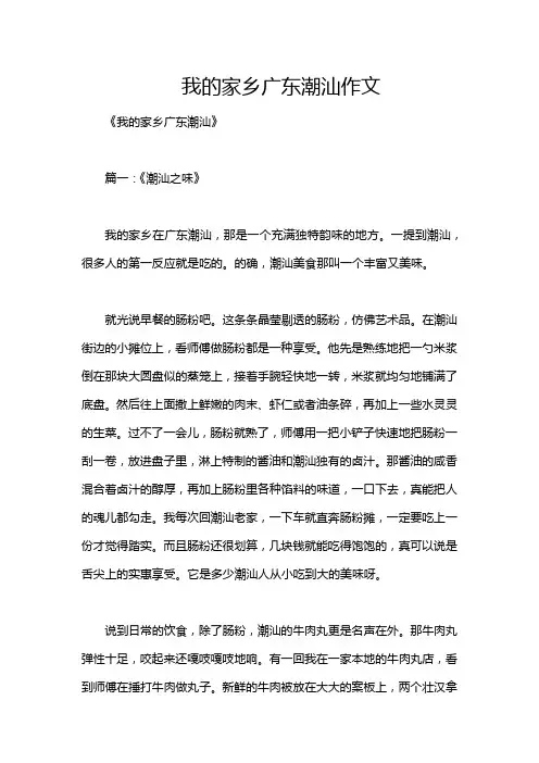 我的家乡广东潮汕作文