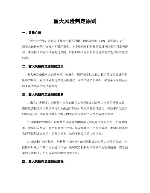 重大风险判定原则
