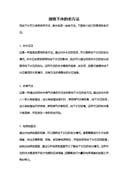测地下水的老方法