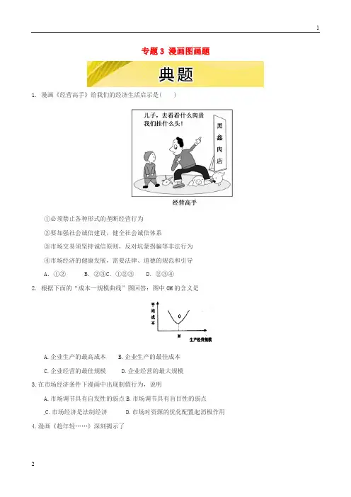 2020年高考政治三轮复习：专题(3)漫画图画题(3)典题及精析