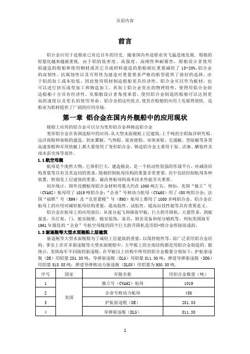 船舶用铝合金资料汇总