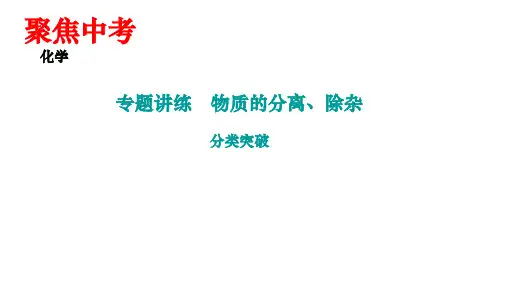 2023年中考化学专题讲练 物质的分离除杂课件