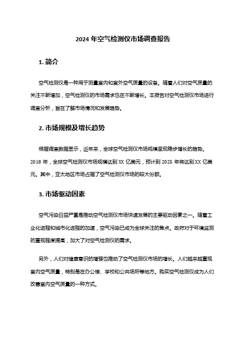2024年空气检测仪市场调查报告