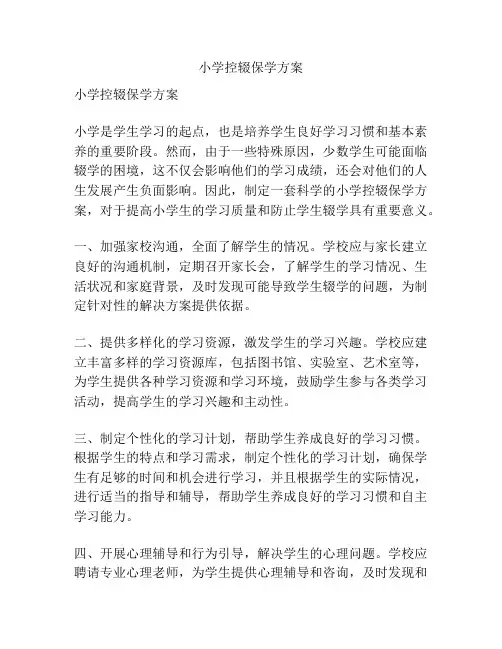 小学控辍保学方案