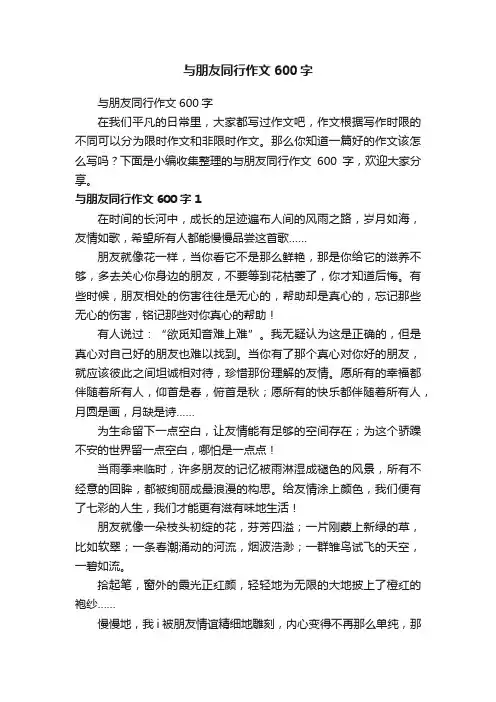 与朋友同行作文600字