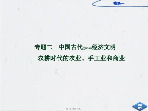 专题二中国古代经济文明——农耕时代的农业、手工业和商业(共42张PPT)