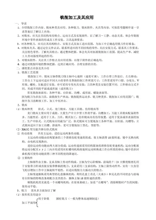 机械制造基础：铣削加工及其应用