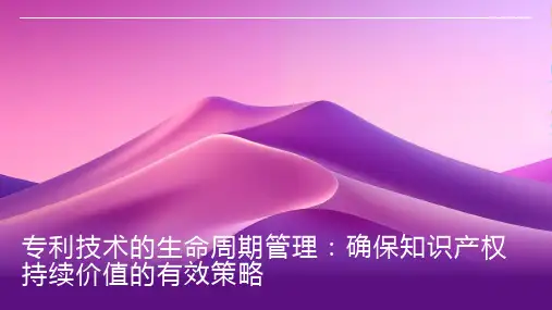 专利技术的生命周期管理：确保知识产权持续价值的有效策略
