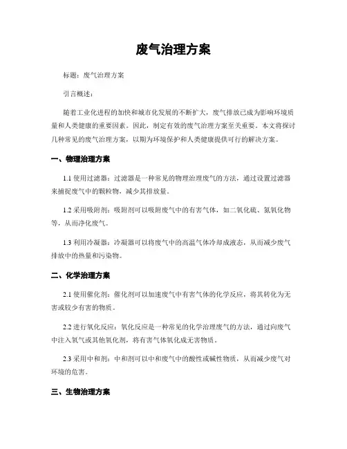 废气治理方案