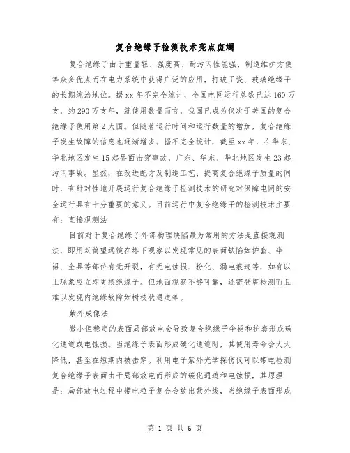 复合绝缘子检测技术亮点斑斓（2篇）