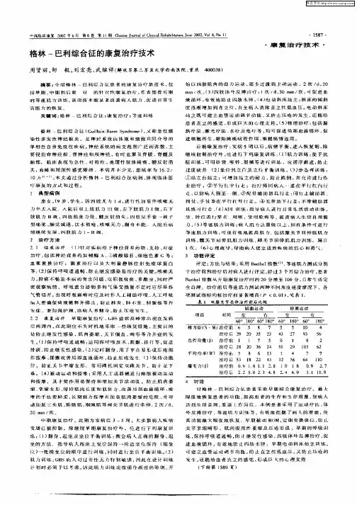 格林—巴利综合征的康复治疗技术