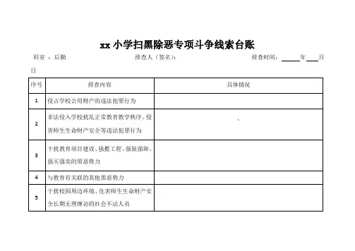 学校各部门扫黑除恶线索摸排台账