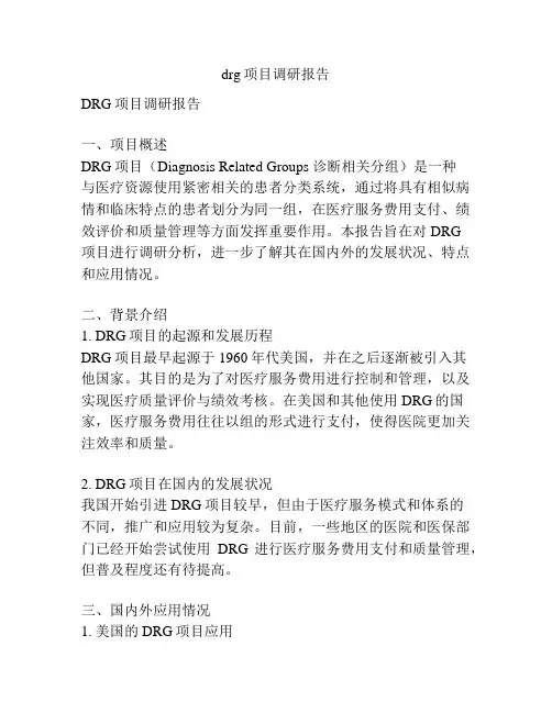 drg项目调研报告