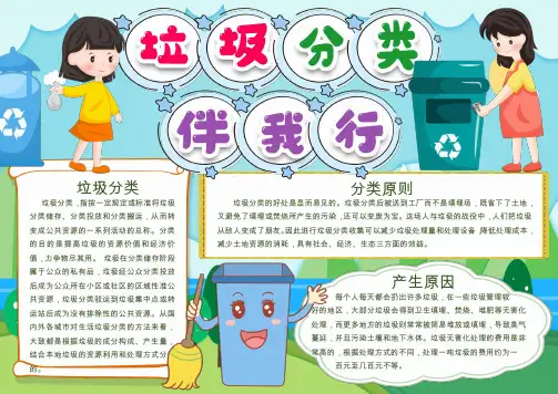 垃圾分类教育小报WORD模板(图文)