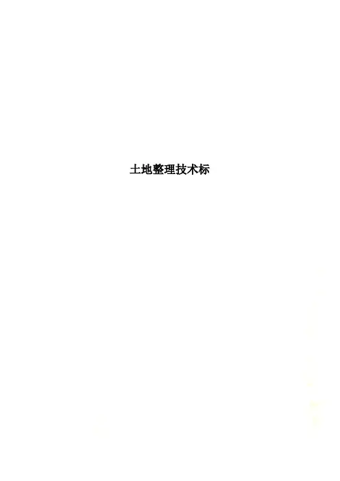 土地整理技术标