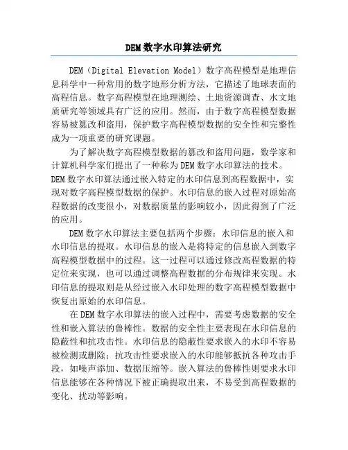 DEM数字水印算法研究