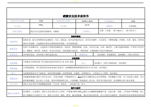 [硝酸安全技术说明书]
