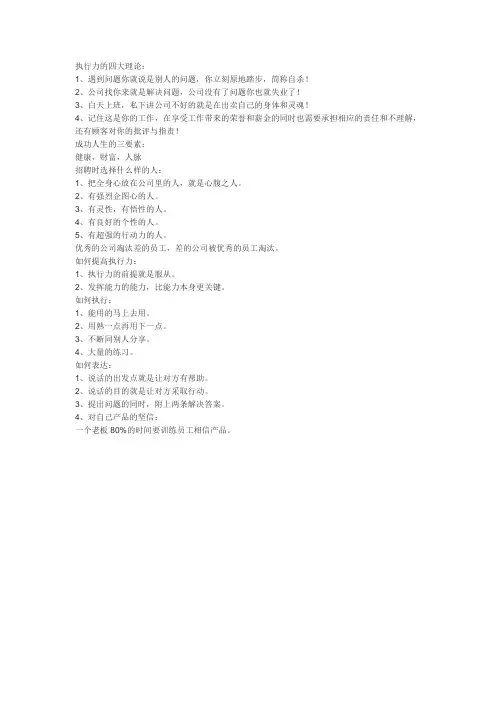 执行力的四大理论