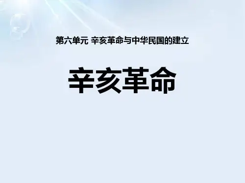 【精品历史课件】人教版统编中外历史纲要(上)第19课辛亥革命