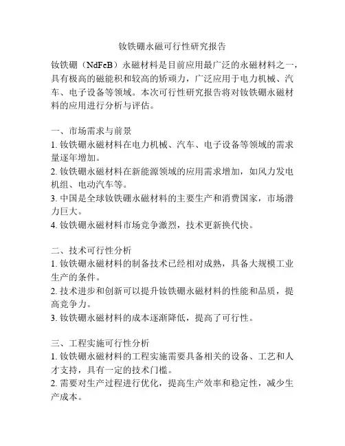 钕铁硼永磁可行性研究报告