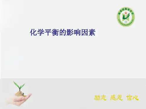 化学平衡影响因素上课PPT